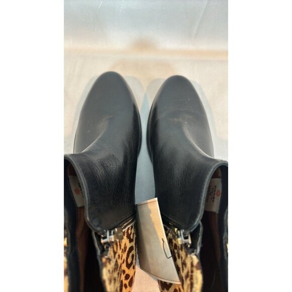 Blondo Women's Cheeta Print Acent Aqua protected Black Leather Booties Size 9 - Picture 9 of 13